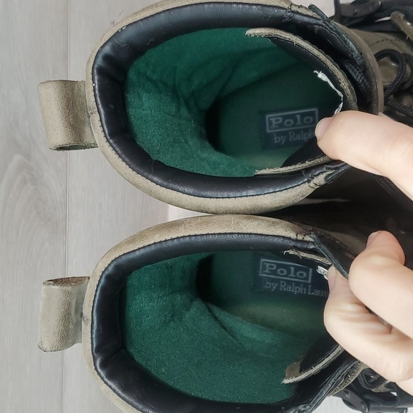 Polo by Ralph Lauren Mens Varick Leather High Top military boots shoes sz 10.5D - Picture 5 of 13